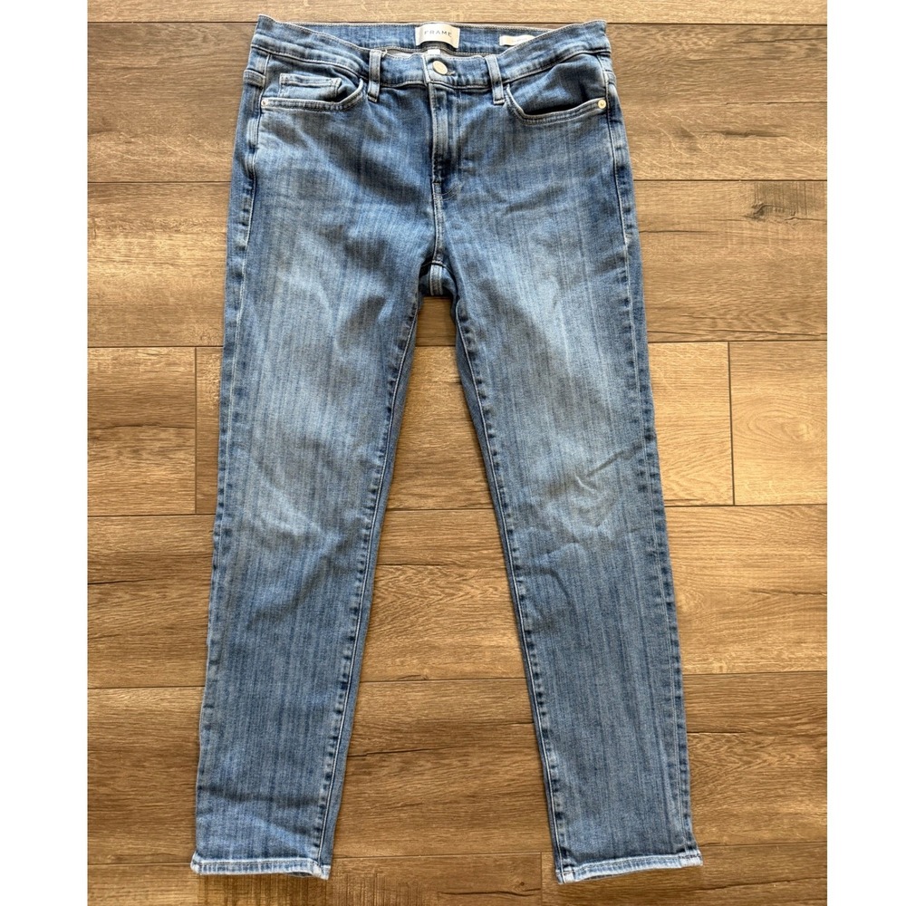 FRAME Le Garcon Slim Boyfriend Jeans Daphne Blue LGJ793 Size 29 Womens‎ Denim